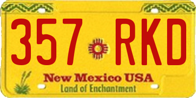 NM license plate 357RKD