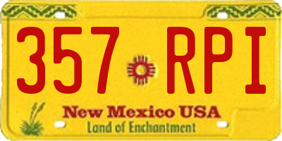 NM license plate 357RPI