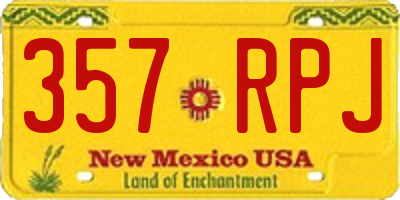 NM license plate 357RPJ