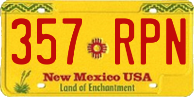 NM license plate 357RPN