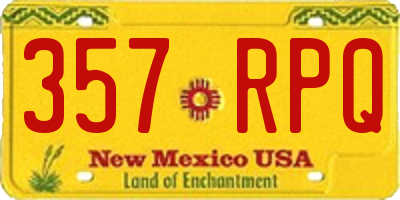NM license plate 357RPQ