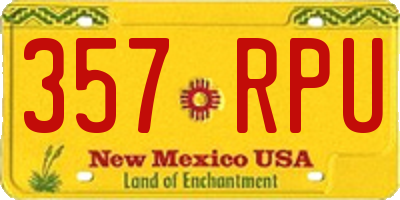 NM license plate 357RPU
