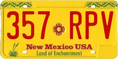 NM license plate 357RPV