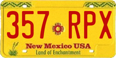 NM license plate 357RPX