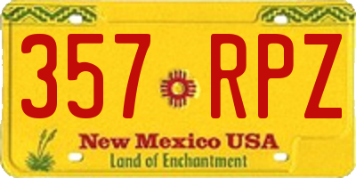 NM license plate 357RPZ