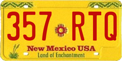 NM license plate 357RTQ