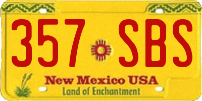 NM license plate 357SBS