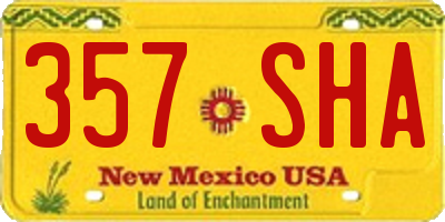 NM license plate 357SHA