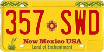 NM license plate 357SWD