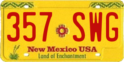 NM license plate 357SWG