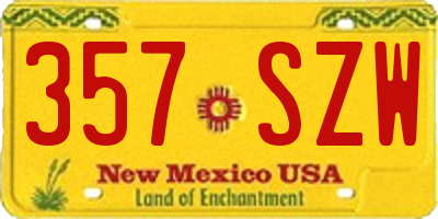NM license plate 357SZW