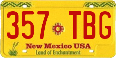 NM license plate 357TBG