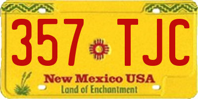 NM license plate 357TJC