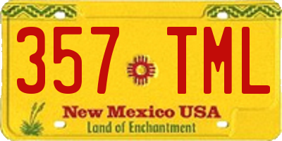 NM license plate 357TML