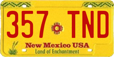 NM license plate 357TND