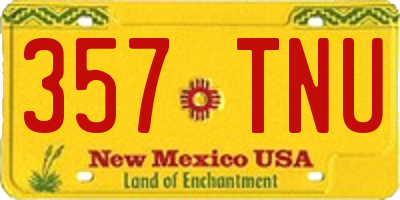 NM license plate 357TNU