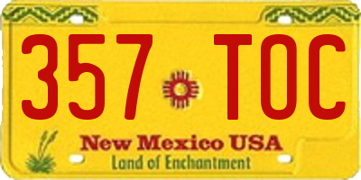 NM license plate 357TOC