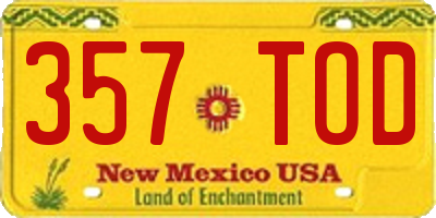 NM license plate 357TOD