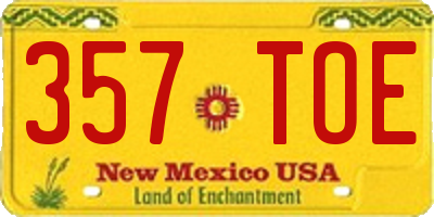NM license plate 357TOE