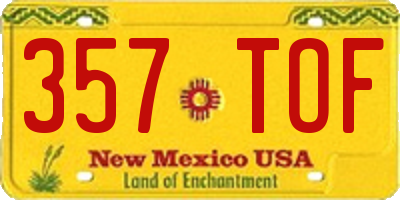 NM license plate 357TOF