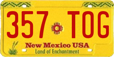 NM license plate 357TOG