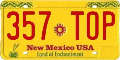 NM license plate 357TOP