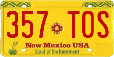 NM license plate 357TOS