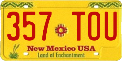 NM license plate 357TOU