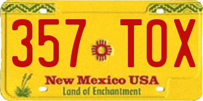 NM license plate 357TOX
