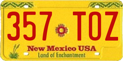 NM license plate 357TOZ