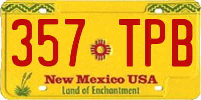 NM license plate 357TPB