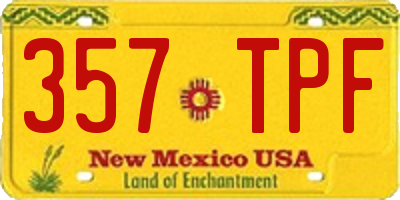 NM license plate 357TPF