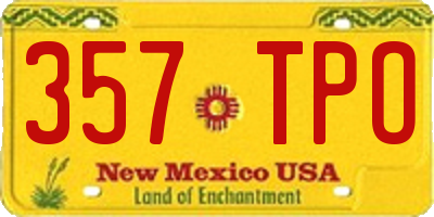 NM license plate 357TPO