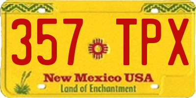 NM license plate 357TPX