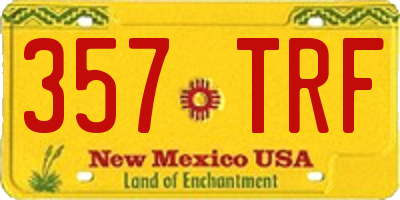 NM license plate 357TRF