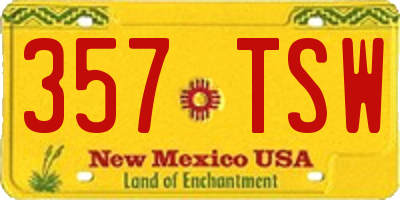 NM license plate 357TSW