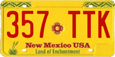 NM license plate 357TTK