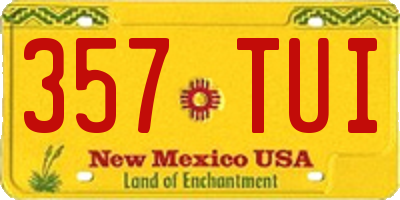 NM license plate 357TUI
