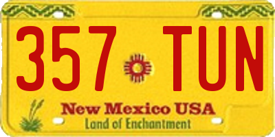 NM license plate 357TUN