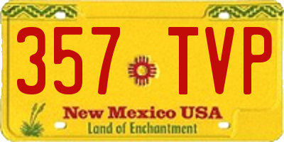 NM license plate 357TVP