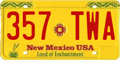 NM license plate 357TWA