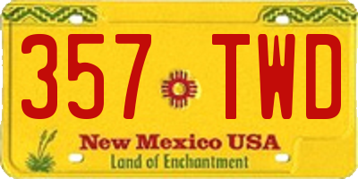 NM license plate 357TWD