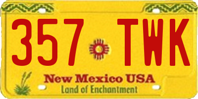 NM license plate 357TWK