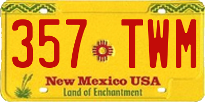 NM license plate 357TWM