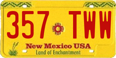 NM license plate 357TWW