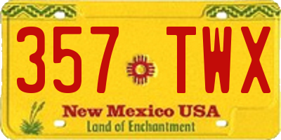 NM license plate 357TWX