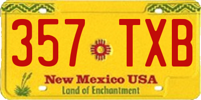NM license plate 357TXB