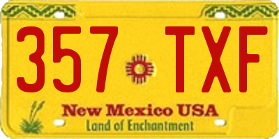 NM license plate 357TXF