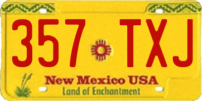 NM license plate 357TXJ