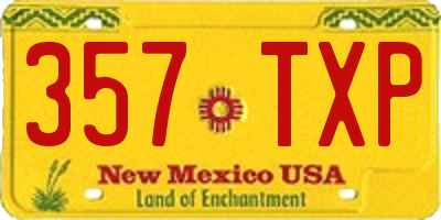 NM license plate 357TXP